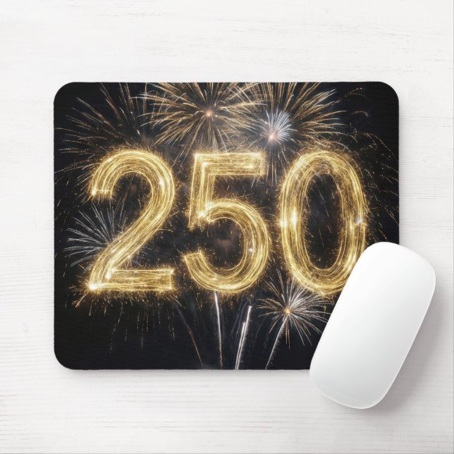 America's 250th Birthday Fireworks Mouse Mat (With Mouse)