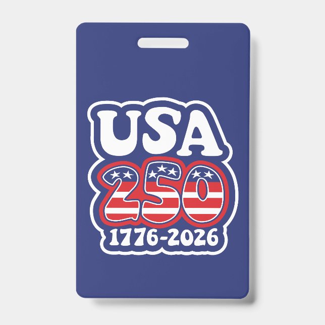 America's 250th Birthday - Groovy USA 250 ID Badge (Front)