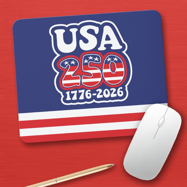 America's 250th Birthday - Groovy USA 250 Mouse Mat (2026 Birthday Celebration for America --- 250 Years)