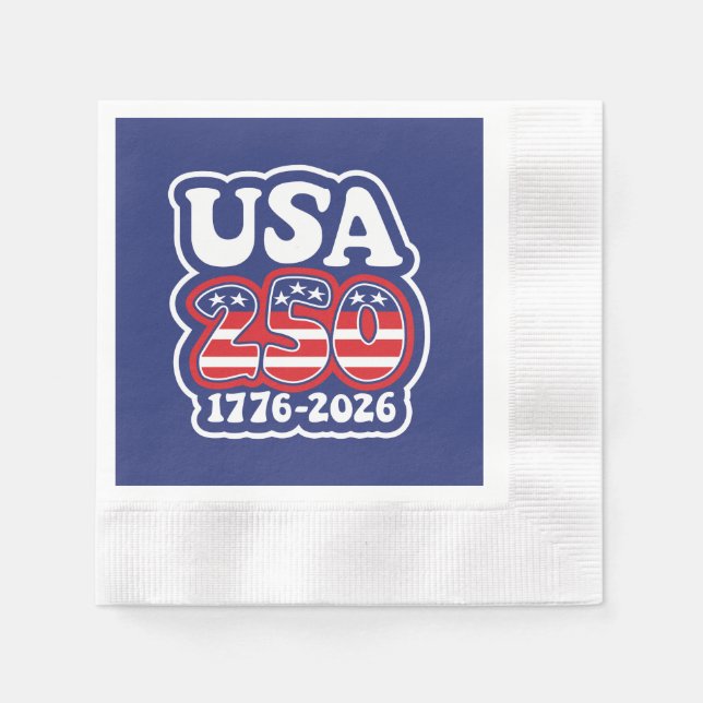 America's 250th Birthday - Groovy USA 250 Napkin (Front)