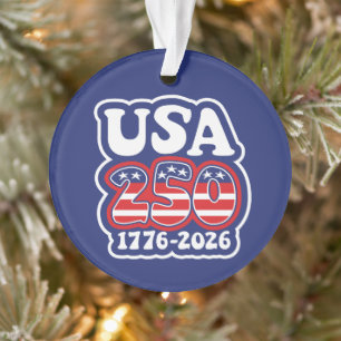 America's 250th Birthday - Groovy USA 250 Ornament