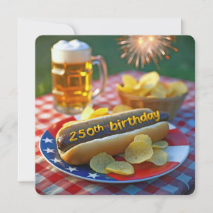 America's 250th Birthday Hot Dog Invitation