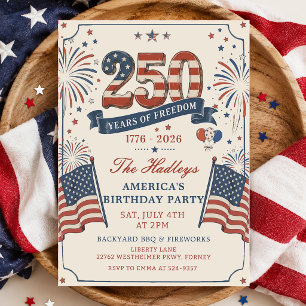America's 250th Birthday Party Invitation