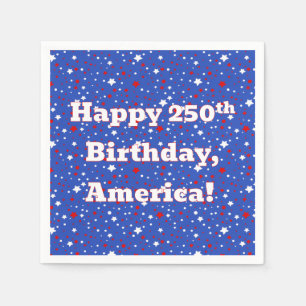 America's 250th Birthday Stars On Blue Napkin