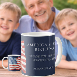 America's 250th Birthday Veteran Grandpa Thank You Coffee Mug