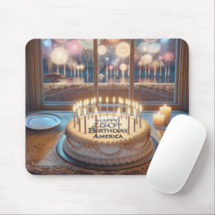 America's 250th Happy Birthday Cake Mouse Mat