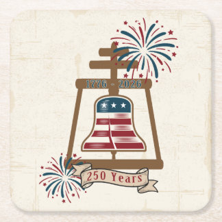 America's 250th Riverside Raincross Square Paper Coaster