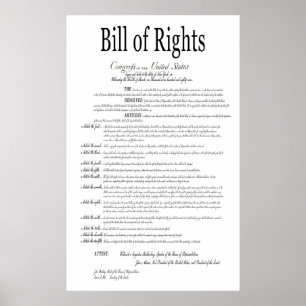 AMERICA's BILL of RIGHTS CLASSIC WHITE Poster