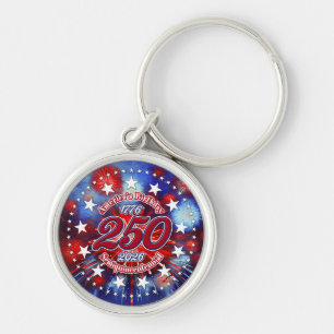America's Birthday Semiquin Graphic Firework Burst Key Ring