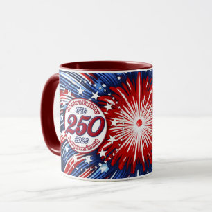 America's Birthday Semiquin Graphic Fireworks Wh Mug