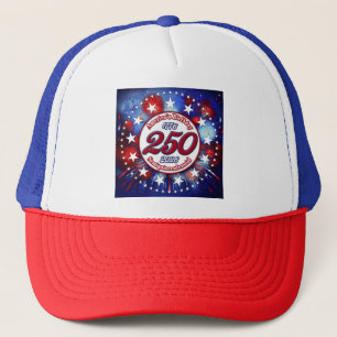 America's Birthday Semiquin Graphic Fireworks Wh Trucker Hat