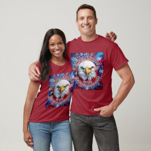America's Birthday Semiquin Red Eagle Fireworks T-Shirt