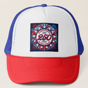 America's Birthday Semiquin RWB Graphic Fireworks Trucker Hat