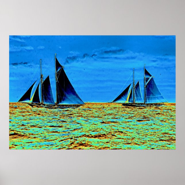 America's Cup Contenders 'Idler' and 'Hildegarde' Poster (Front)