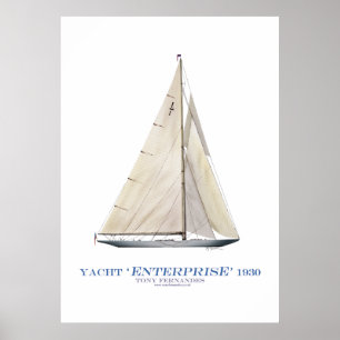 americas cup yacht enterprise 1930, tony fernandes poster