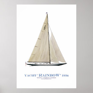 americas cup yacht 'rainbow', tony fernandes poster