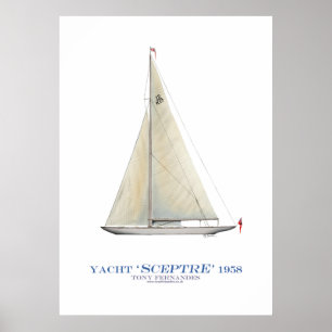 americas cup yacht 'sceptre', tony fernandes poster