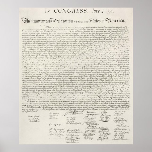 America's Declaration Of Independence Poster (Front)