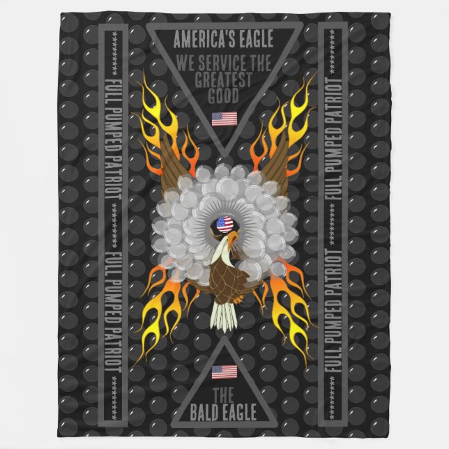 America's Eagle Full Pumped Patriot Fleece Blanket (Front)