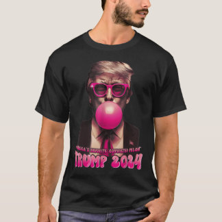 Americas Favourite Convicted Felon Pink Trump Bubb T-Shirt