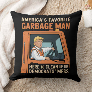 America's Favourite Garbage Man Trump 45 47 USA Cushion