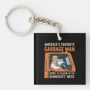 America's Favourite Garbage Man Trump 45 47 USA Key Ring