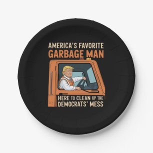America's Favourite Garbage Man Trump 45 47 USA Paper Plate
