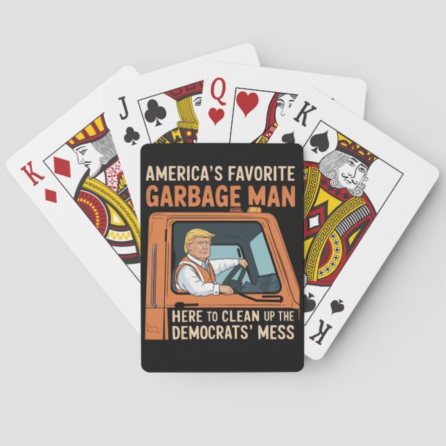 America's Favourite Garbage Man Trump 45 47 USA Playing Cards (Back)
