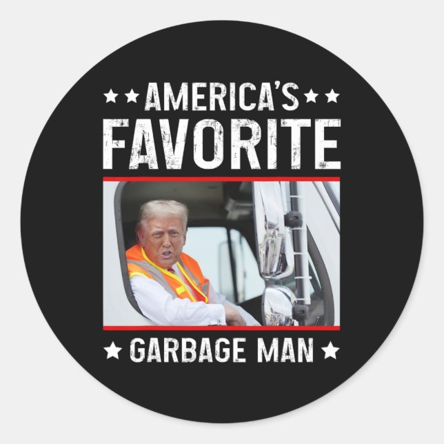 America's Favourite Garge Man Funny Trump Garge Tr Classic Round Sticker (Front)
