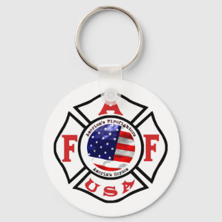 America's Fire Fighters Flag Logo Key Ring