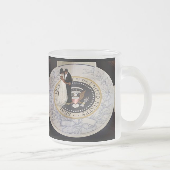 America's FIRST COUPLE, FIRST DANCE Beautiful Frosted Glass Coffee Mug (Right)