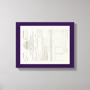 America's First Income Tax Form Canvas Print