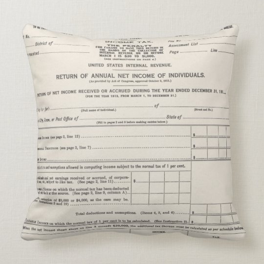 America's First Tax Form Cushion Zazzle.co.uk