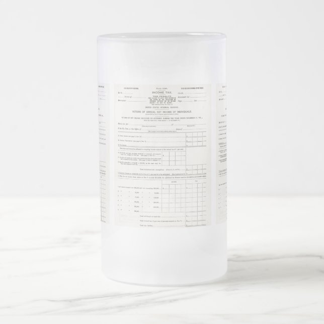 America's First Income Tax  Glass Mug (Center)