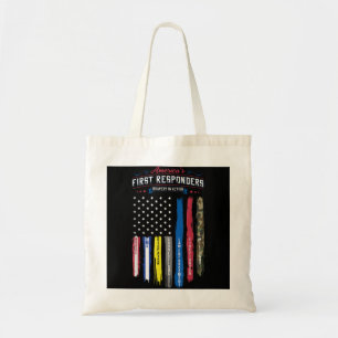 America's First Responders Flag Support American H Tote Bag
