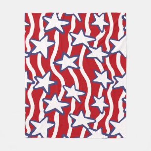 America's Flowing Stars and Stripes Fleece Blanket