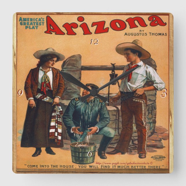 "America's Greatest Play." Square Wall Clock (Front)