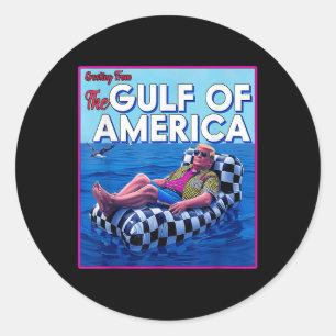 Americas Gulf Mexico Presdent Sombrero Summer Classic Round Sticker
