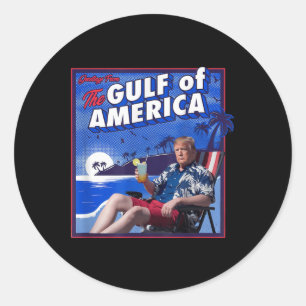 Americas Gulf Mexico Presdent Sombrero Summer  Classic Round Sticker