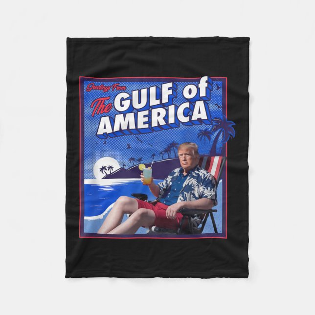 Americas Gulf Mexico Presdent Sombrero Summer  Fleece Blanket (Front)