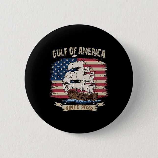 Americas Gulf Mexico Presdent Trump Est 2025 Ameri 6 Cm Round Badge (Front)
