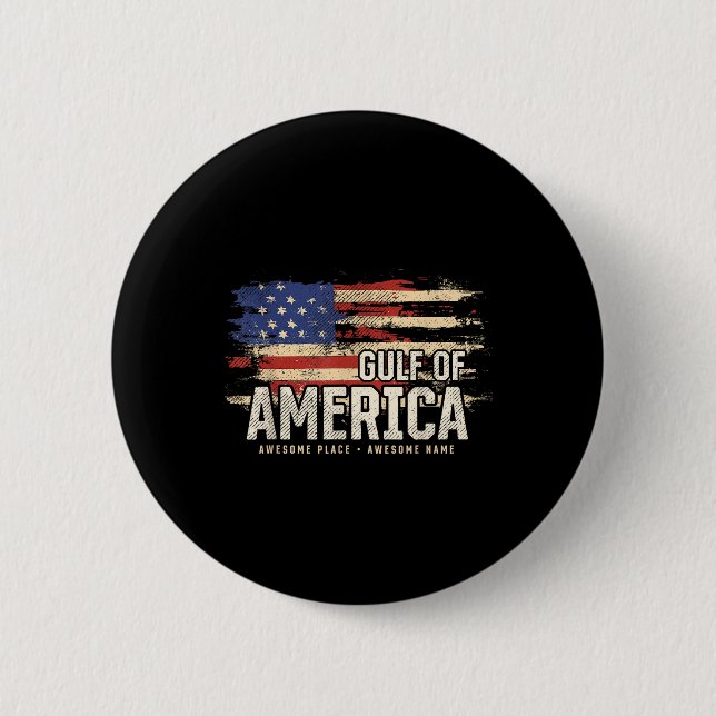 Americas Gulf Of Usa Grunge Patriotic  6 Cm Round Badge (Front)