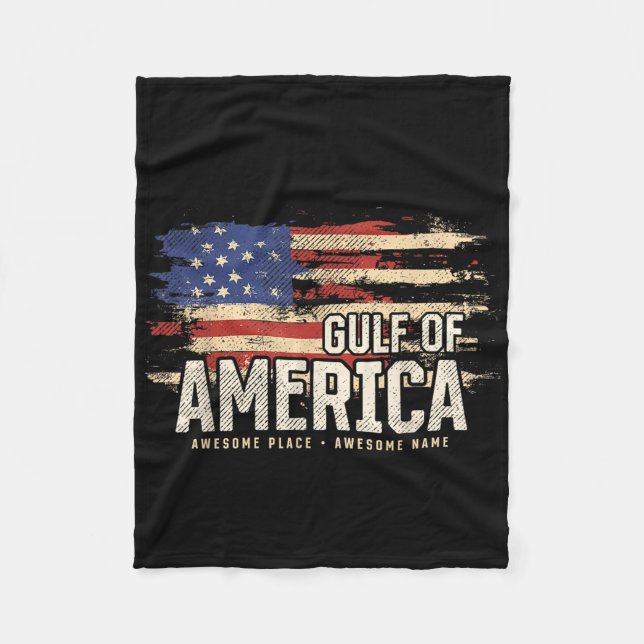 Americas Gulf Of Usa Grunge Patriotic  Fleece Blanket (Front)
