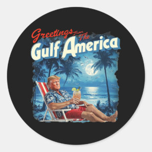 America's Gulf Trump 2024 Retro Beach Usa America Classic Round Sticker