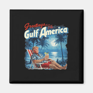 Americas Gulf Trump 2024 Retro Beach Usa America Magnet