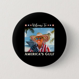 America's Gulf Trump Sombrero Mexico American Flag 6 Cm Round Badge