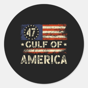 Americas Gulf Vintage American Flag Gulf Mexico  Classic Round Sticker