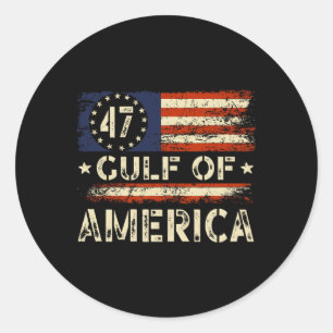 America's Gulf Vintage American Flag Gulf Mexico Classic Round Sticker