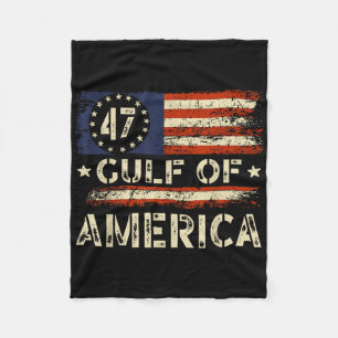 Americas Gulf Vintage American Flag Gulf Mexico Fleece Blanket