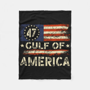 America's Gulf Vintage American Flag Gulf Mexico Fleece Blanket